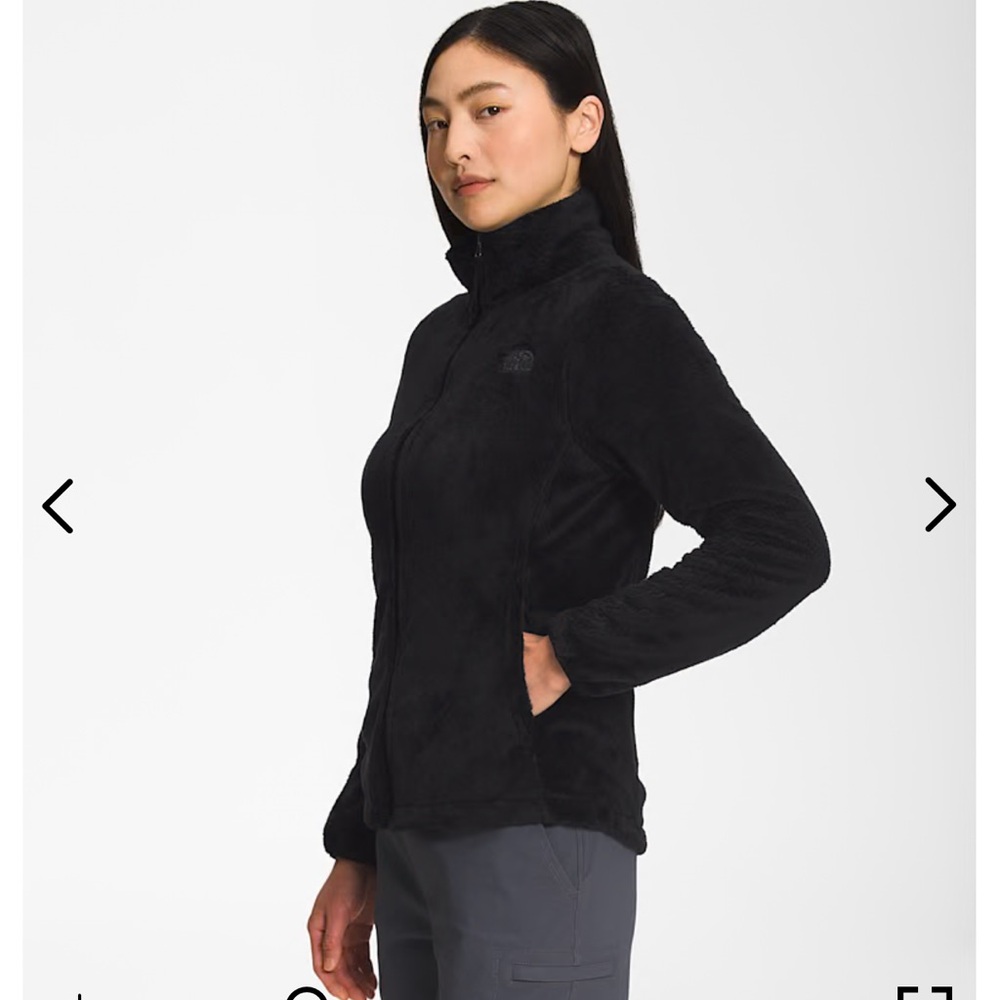 The North Face Black Teddy Jacket with Soft Texture and High Neck